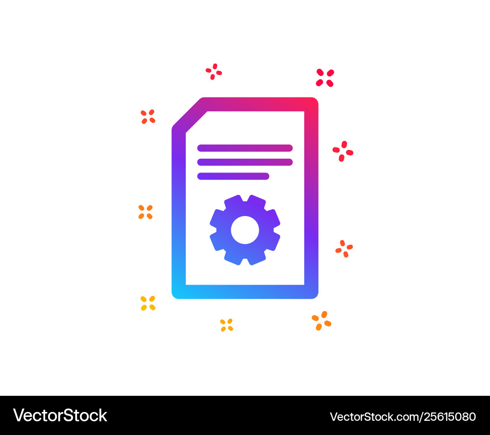 Document management icon file with cogwheel Vector Image
