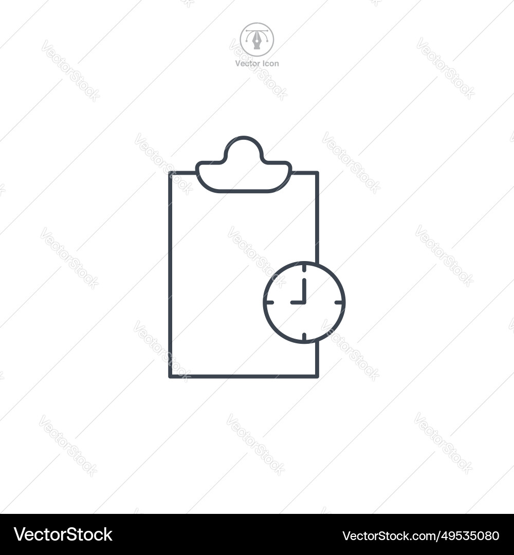 Document with a clock profile history Document with a clock profile history Vector Image