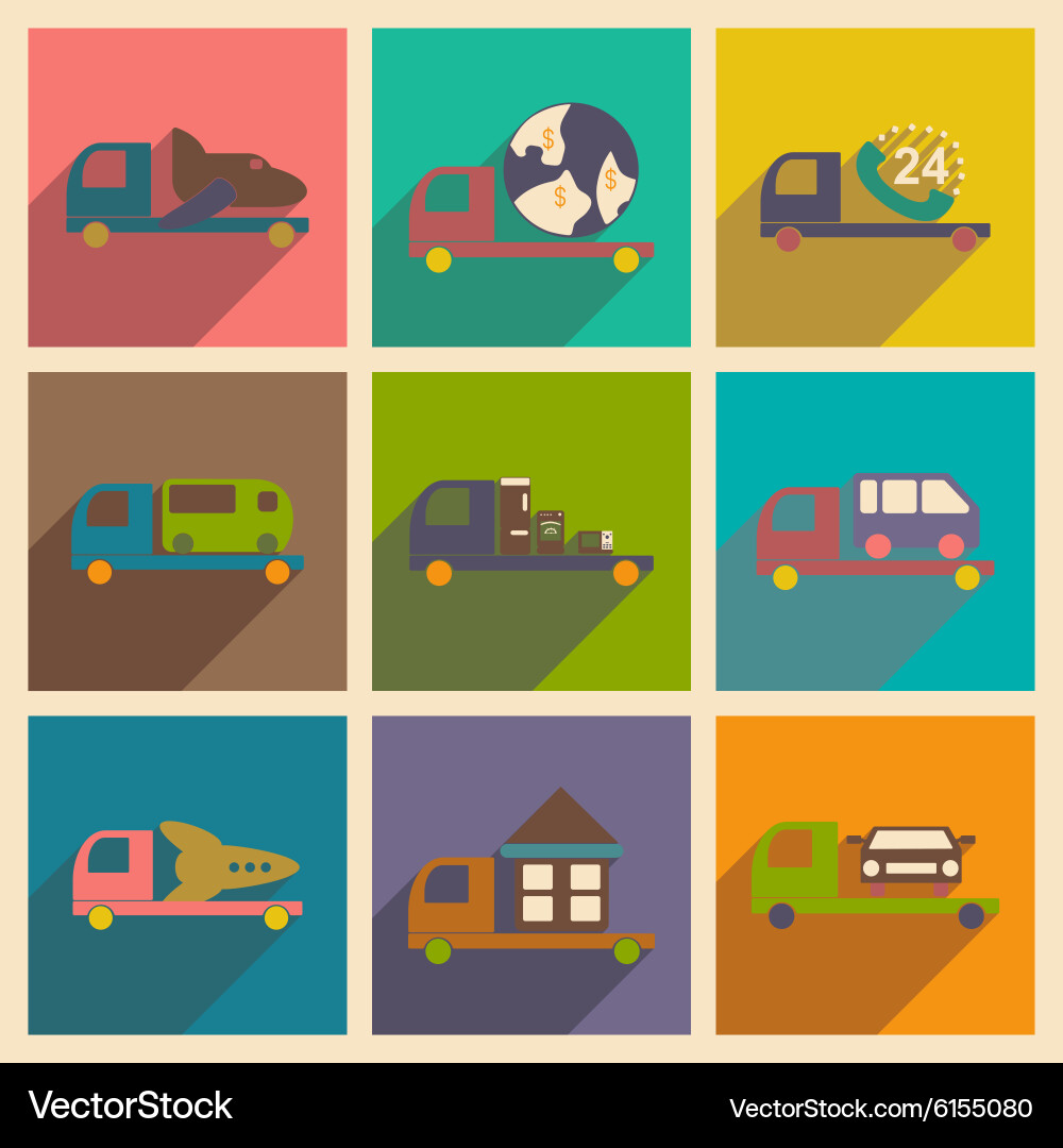 Flat with shadow concept and mobile application Vector Image