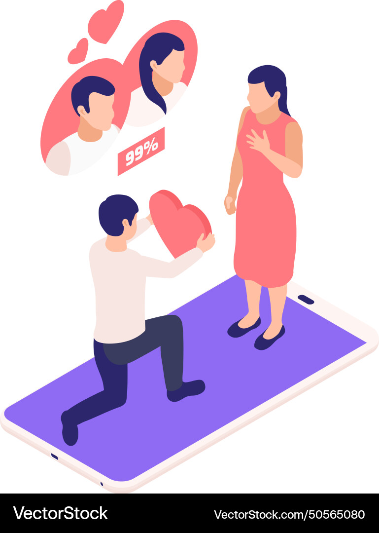 Giving heart online composition Vector Image