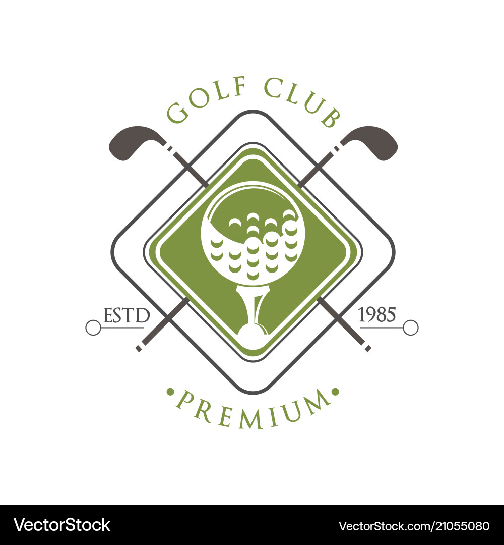 Golf club premium logo estd 1985 retro label Golf club premium logo estd 1985 retro label Vector Image