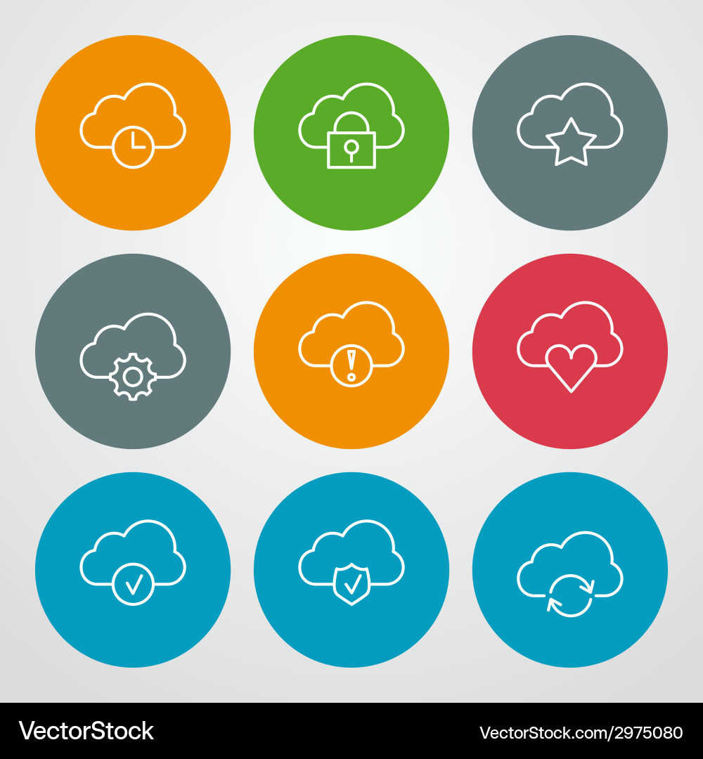 Line icons set for web site design and mobile apps Vector Image