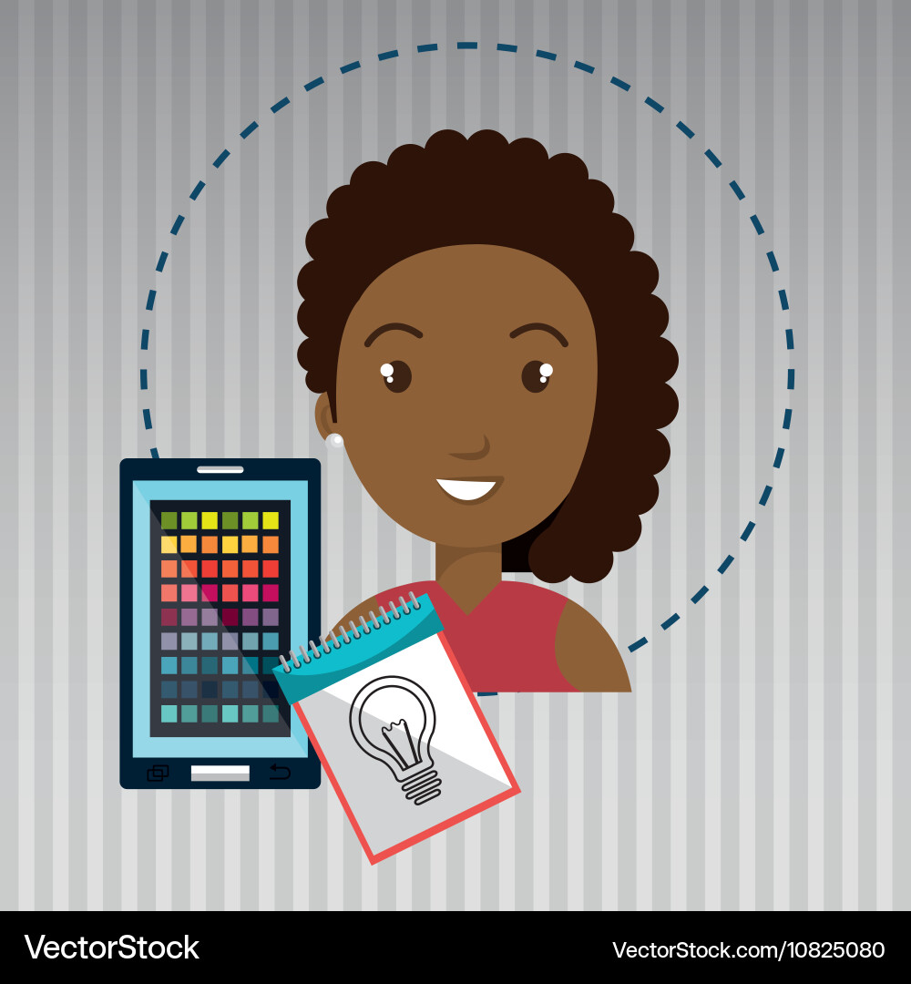 Man smartphone color chart idea vector image