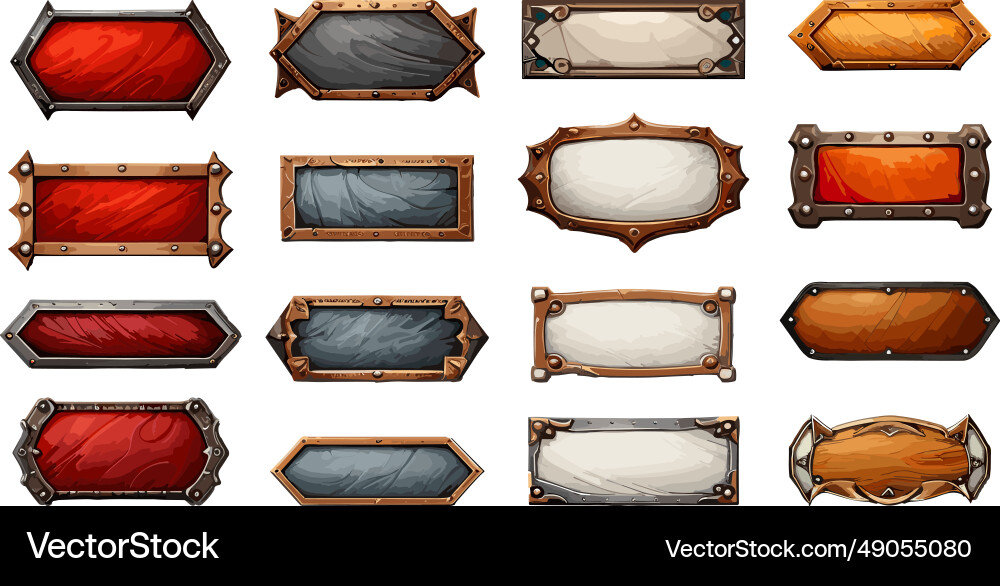 Medieval Frame Set - UI Borders vector image