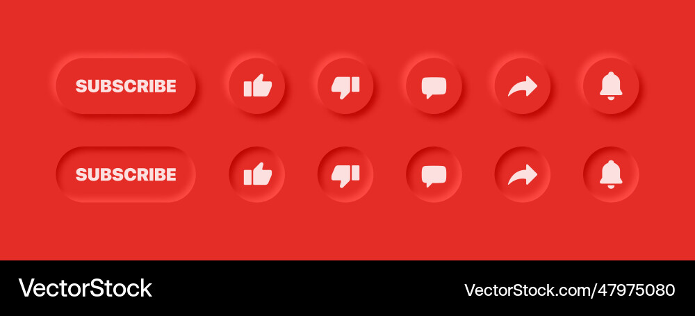 Neumorphic UI Buttons vector image