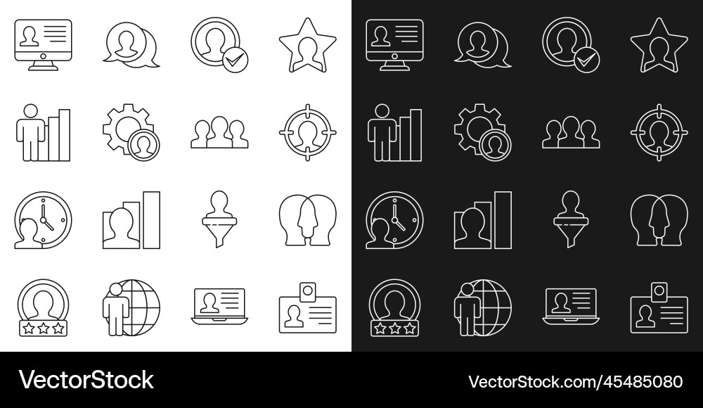Set line identification badge project team base Set line identification badge project team base vector image
