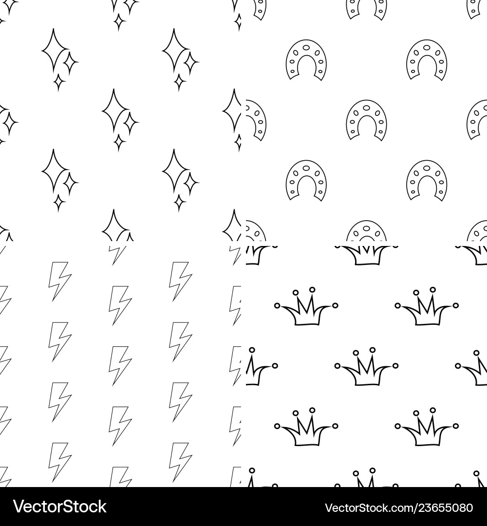 Set seamless patterns for unicorn Vector Image