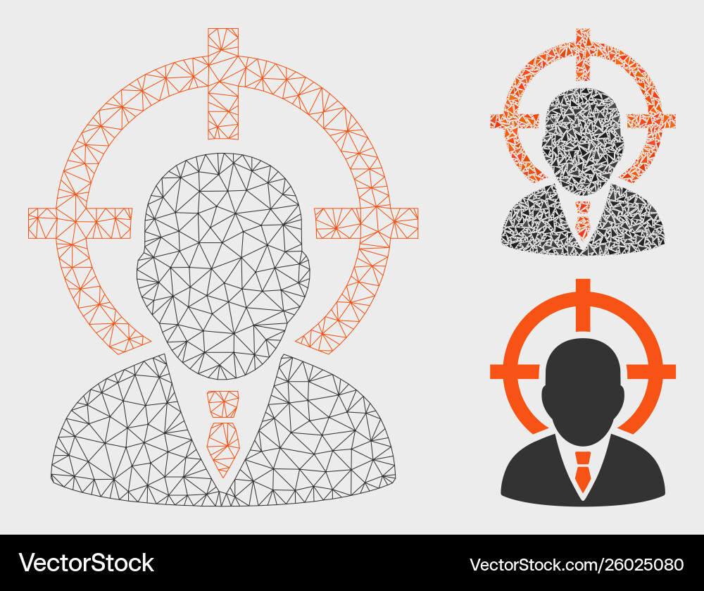 Target man mesh 2d model and triangle Target man mesh 2d model and triangle vector image