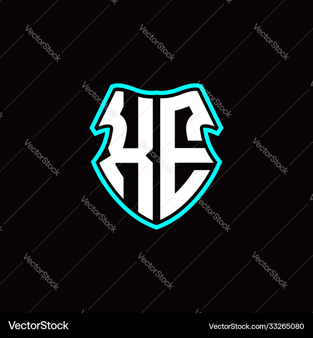X e initial logo design with a shield shape X e initial logo design with a shield shape vector image