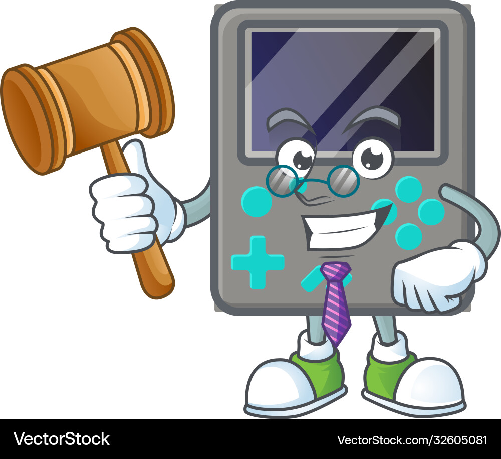 A wise judge game console in comic strip character A wise judge game console in comic strip character vector image