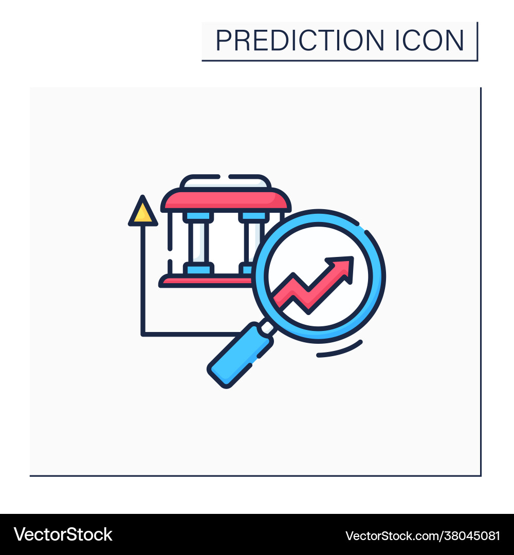 Banking predictive analytics color icon Banking predictive analytics color icon Vector Image