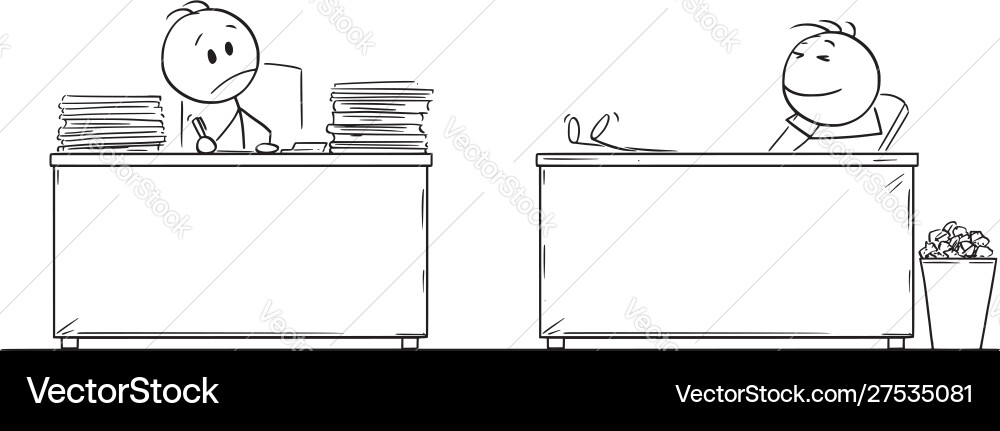 Cartoon hard working office worker Cartoon hard working office worker vector image