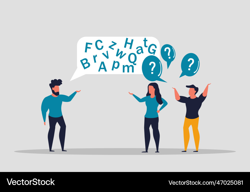 Complex Jargon & Misunderstanding Vector Image