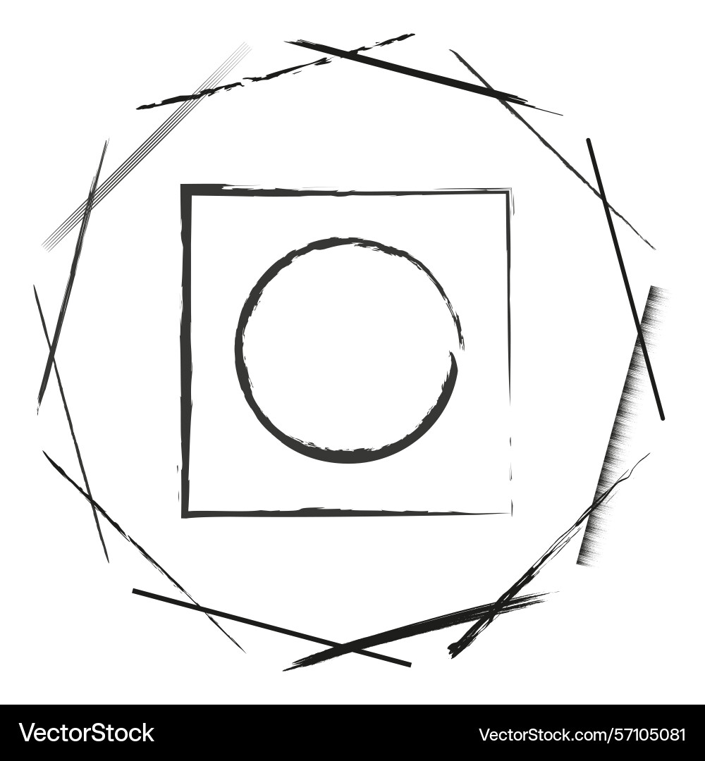 Minimal shape icon circle inside square abstract Minimal shape icon circle inside square abstract vector image