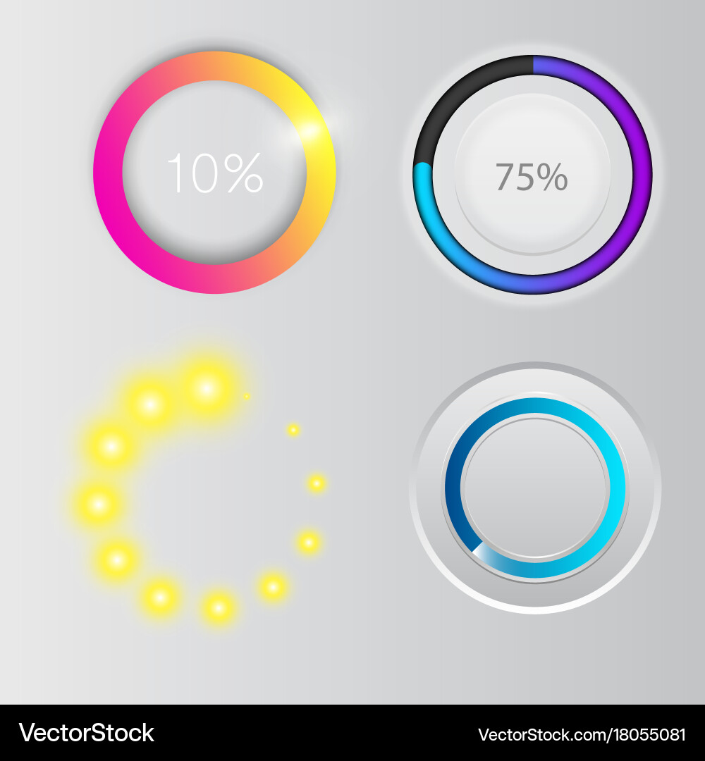 Progress loading bar indicators download Vector Image