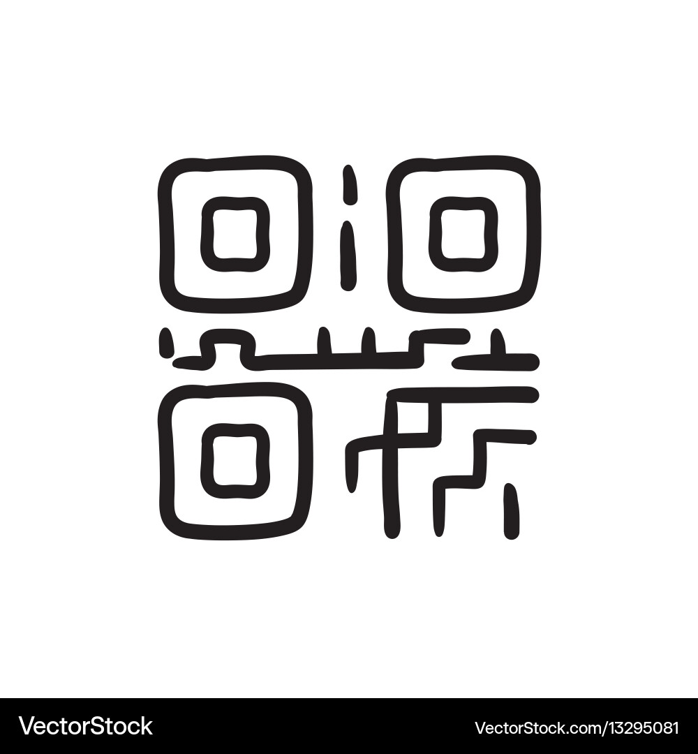 Qr code sketch icon Vector Image