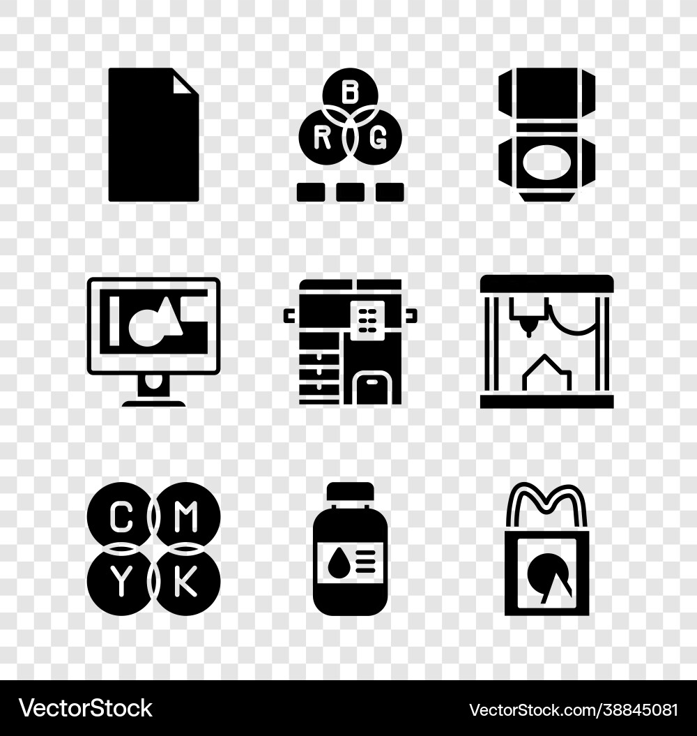 Set empty document rgb color mixing carton Vector Image