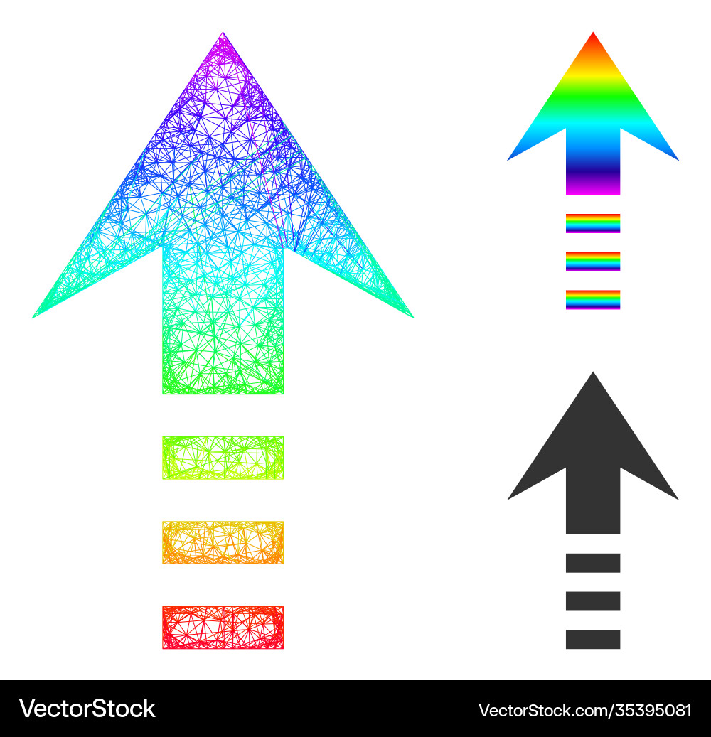 Spectral net mesh gradient send up icon Vector Image