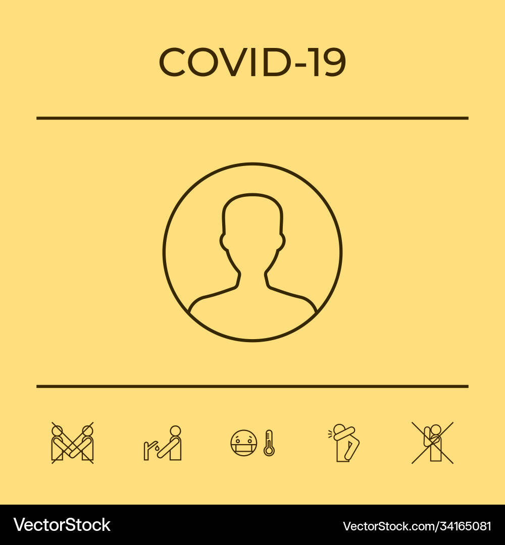 Symbol user icon in circle profile line vector image