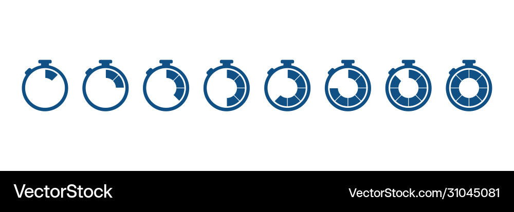 Timer set icons isolate on white background vector image