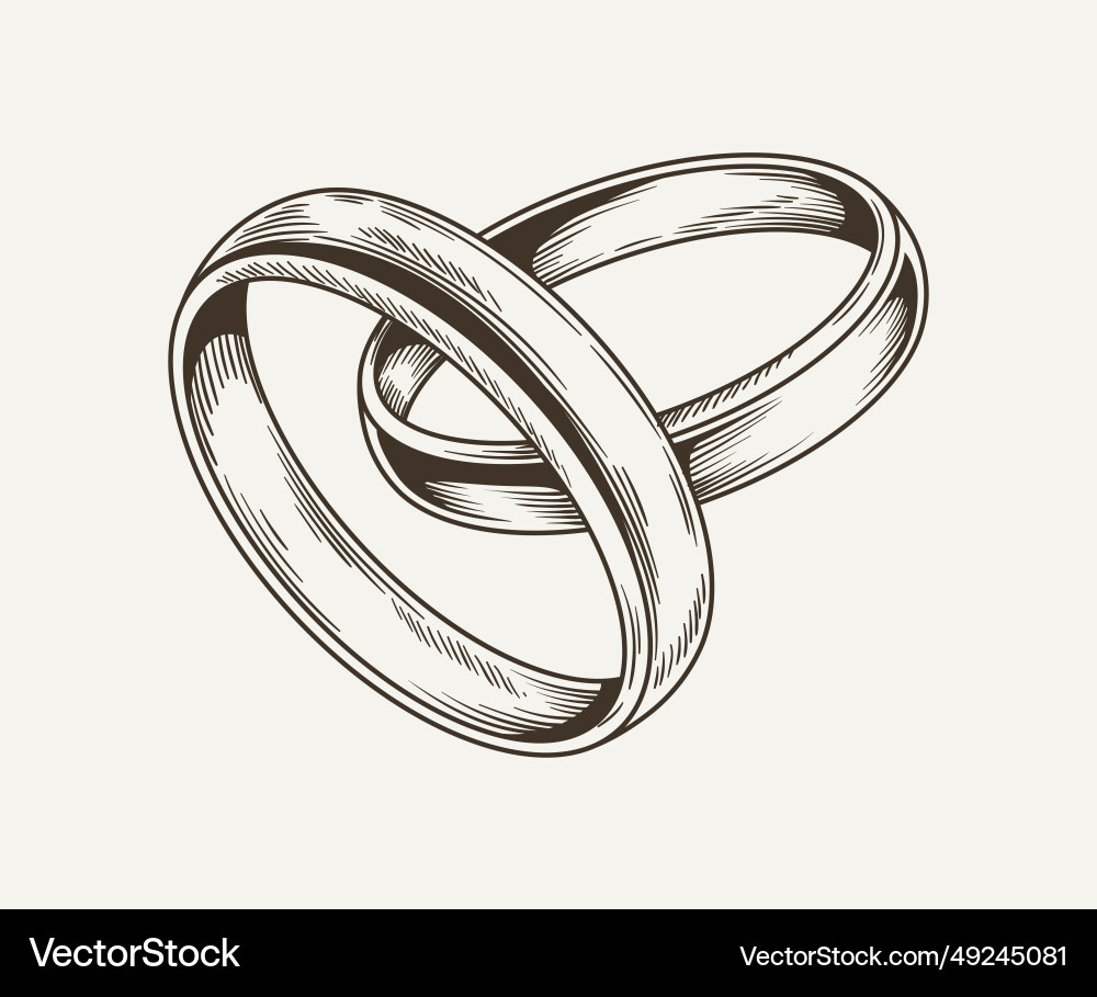 Wedding ring minimalistic sketch Wedding ring minimalistic sketch Vector Image