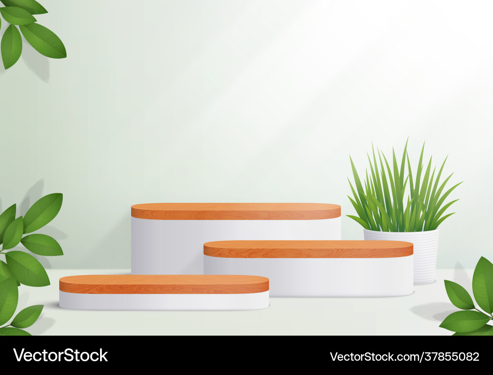 Abstract minimal scene with geometric platforms Vector Image