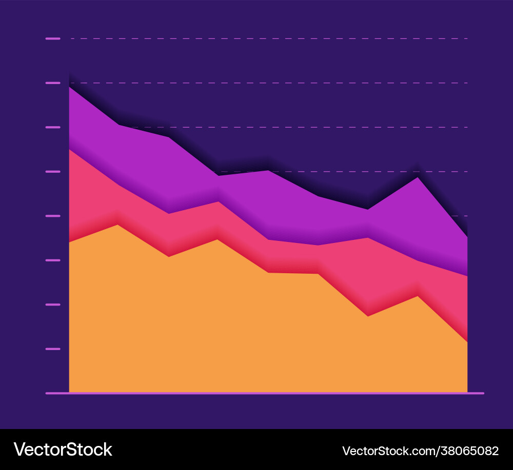 Abstract paper graph color line moving down Abstract paper graph color line moving down Vector Image
