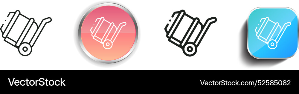Cement mixer icon thin linear regular and button Cement mixer icon thin linear regular and button Vector Image