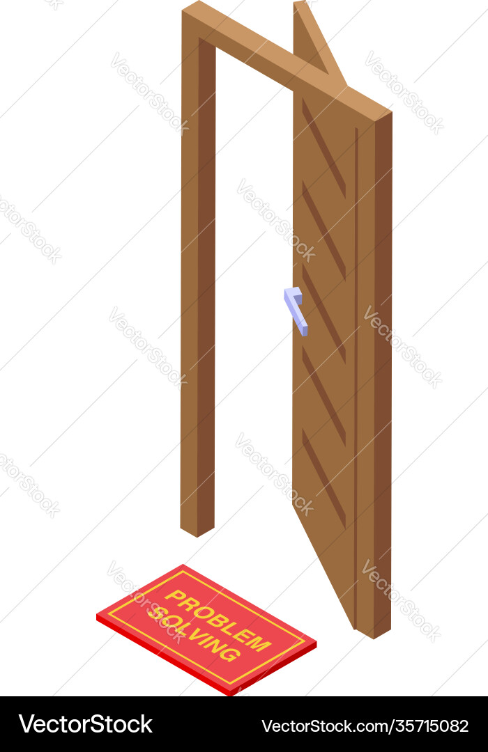 Door problem solving icon isometric style Door problem solving icon isometric style vector image