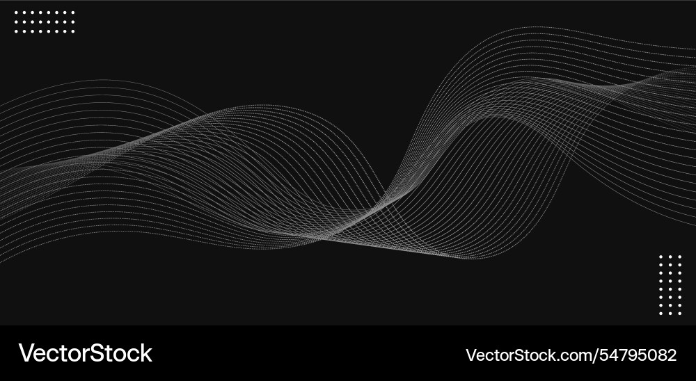 Dynamic glowing wave pattern on black background Vector Image