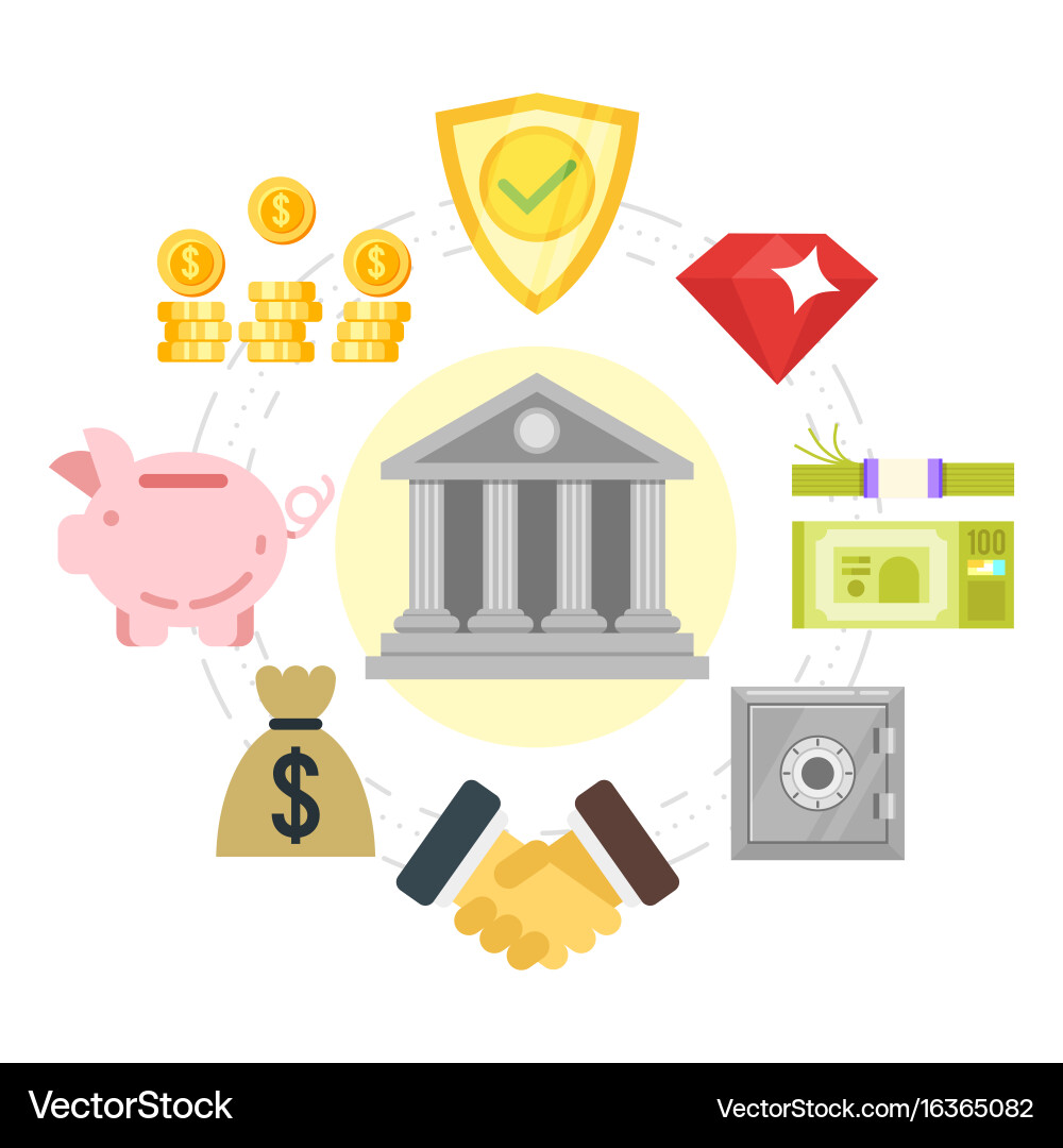 Flat style of a banking system vector image