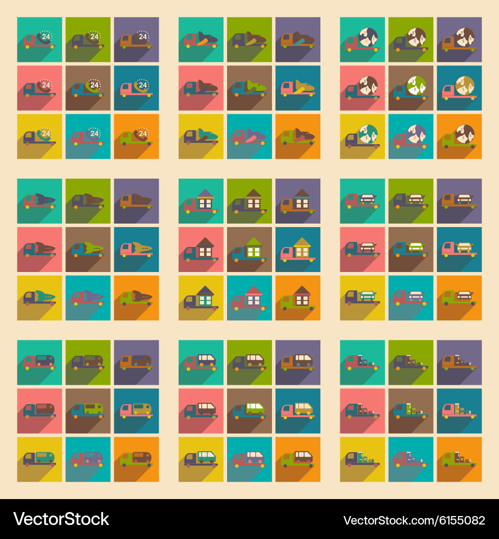 Flat with shadow concept and mobile application Vector Image