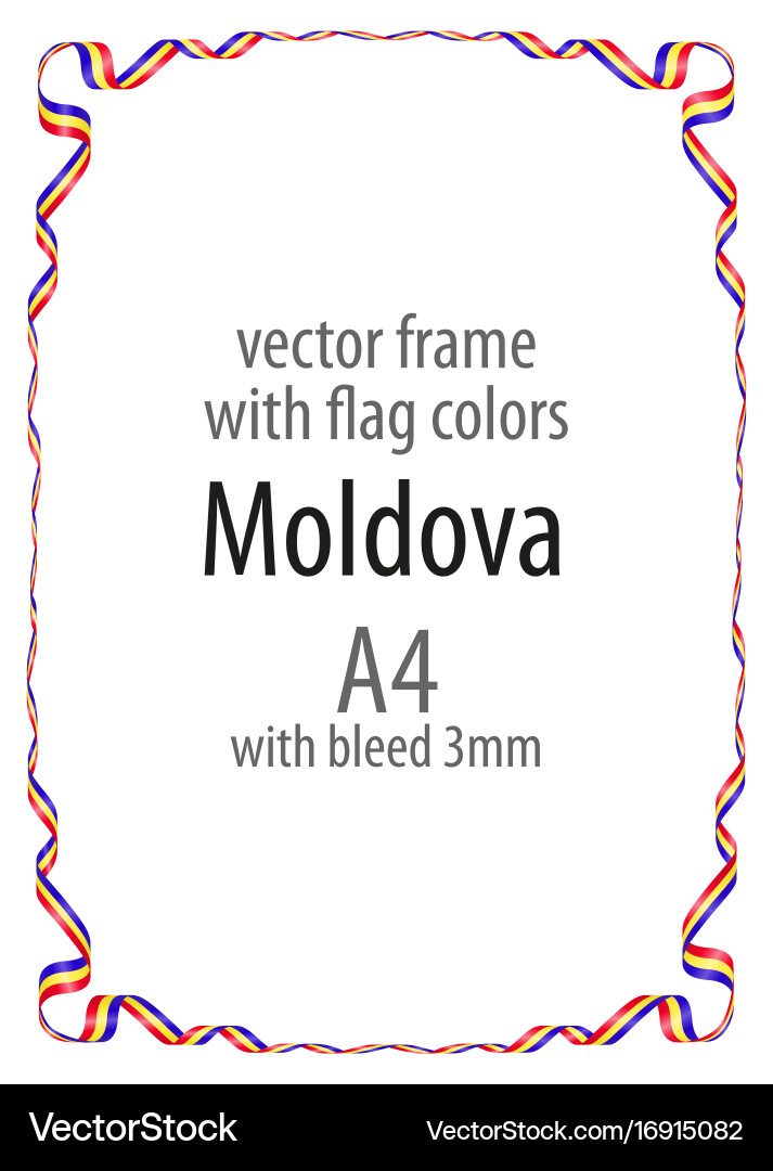 Frame and border of ribbon with the colors Vector Image