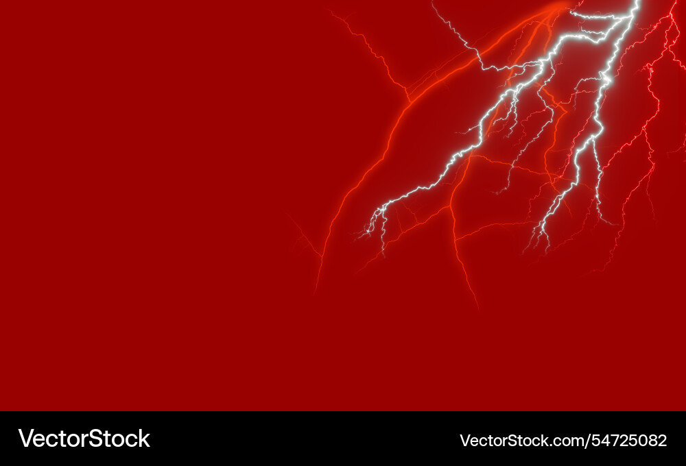 Lightning strikes on a red background Lightning strikes on a red background vector image