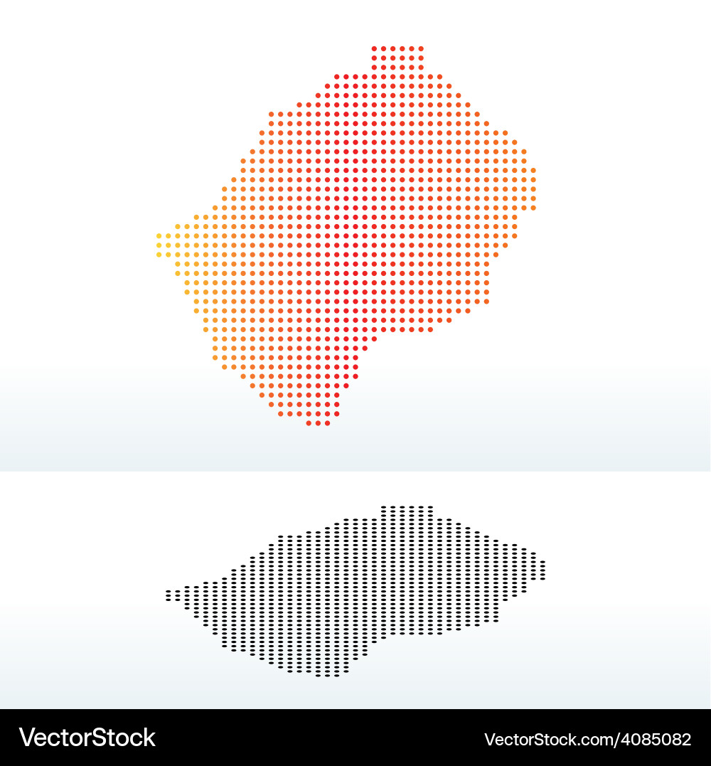 Map of lesotho with dot pattern Vector Image