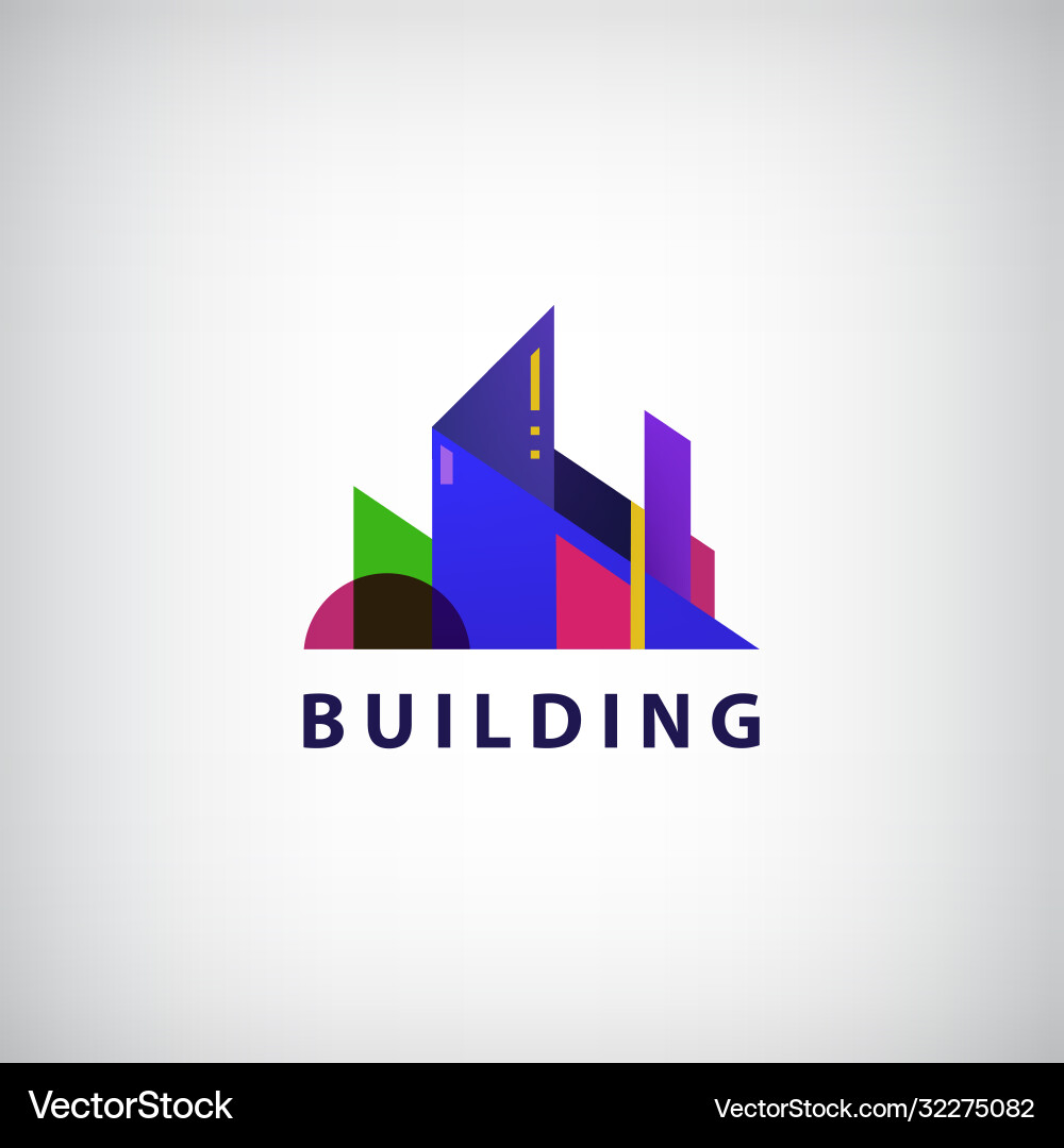 Multicolored real estate logo designs vector image