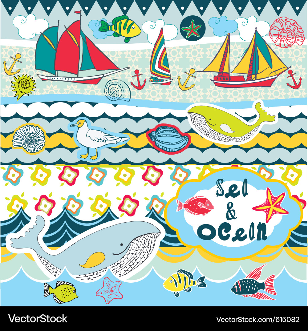 Ocean Waves Pattern Vector Image