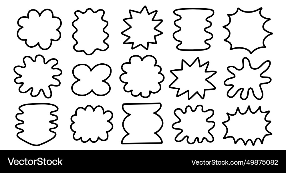 Outline frames speech bubbles line forms set Outline frames speech bubbles line forms set Vector Image
