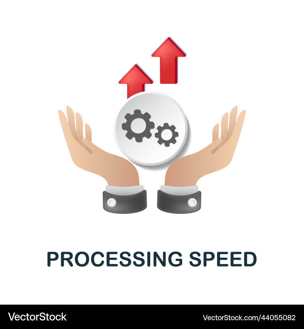 Processing speed icon 3d from cognitive skills Processing speed icon 3d from cognitive skills vector image