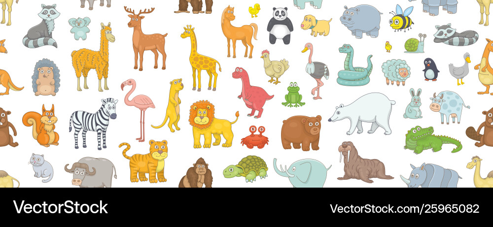 Seamless pattern with different animals vector image