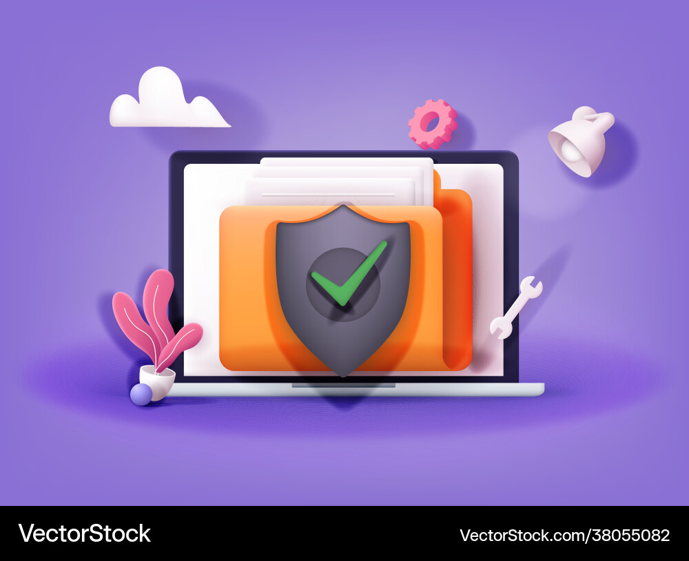 Secure confidential files folder with paper vector image