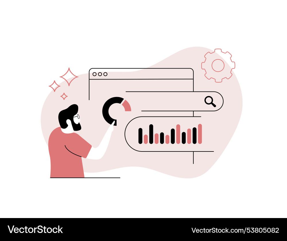 Seo reporting software generating reports Seo reporting software generating reports Vector Image