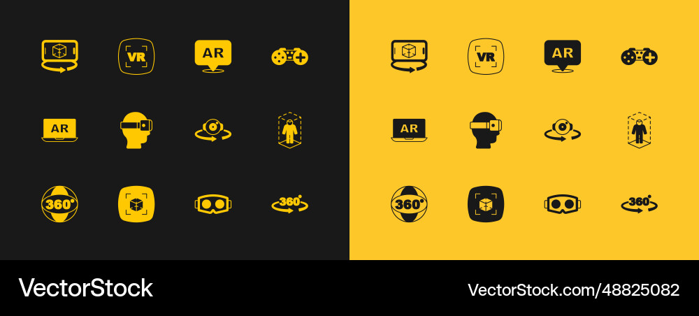 Set gamepad 3d modeling 360 degree view virtual Vector Image