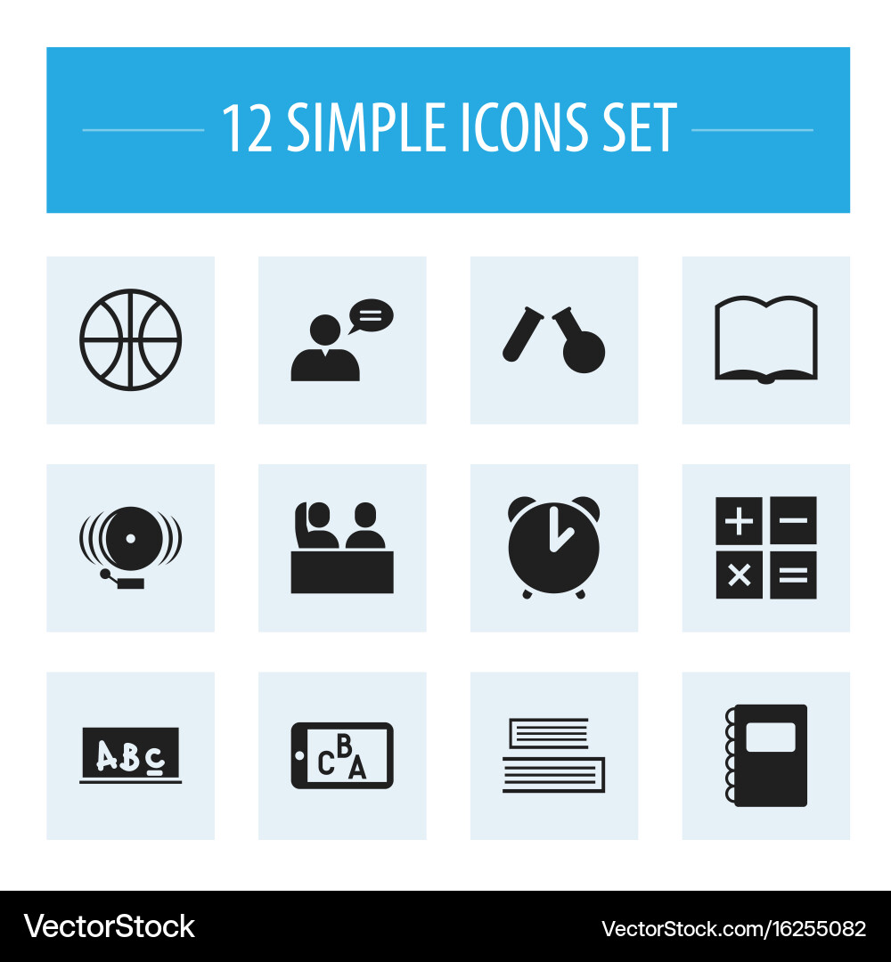 Set of 12 editable science icons includes symbols vector image