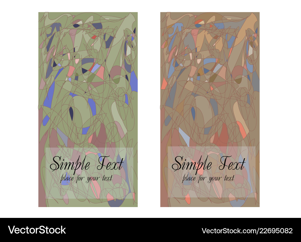 Set of two cards with abstract geometric pattern Vector Image