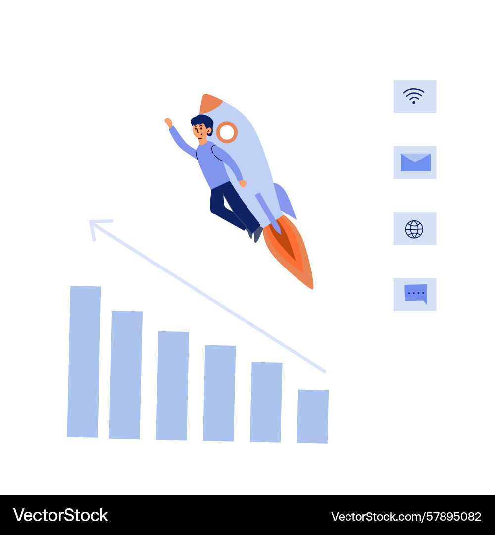 Startup launch and acceleration - business team Vector Image