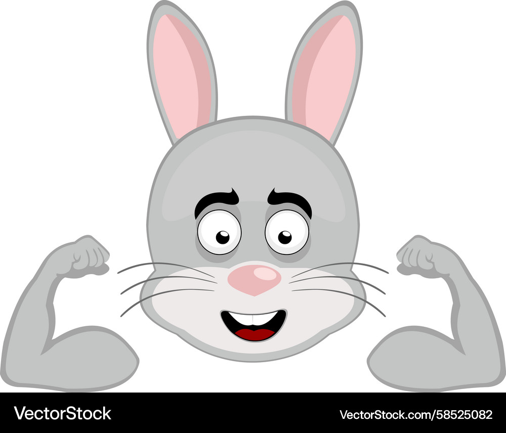 Strong Rabbit Character with Biceps Vector Image