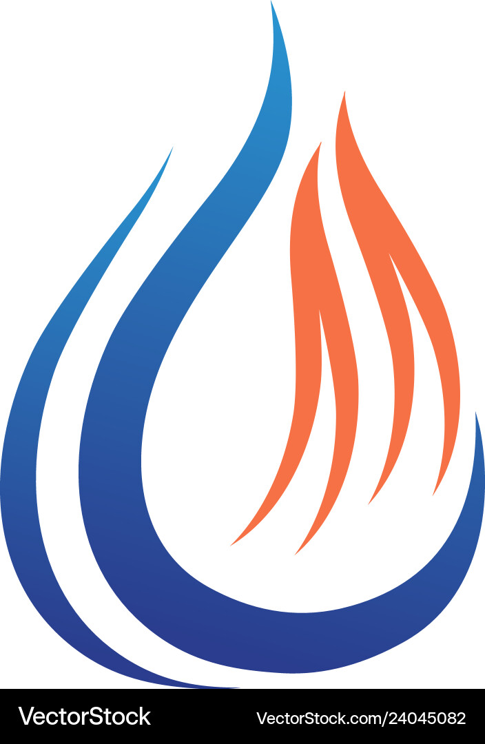 Water & Flame Logo Template Vector Image