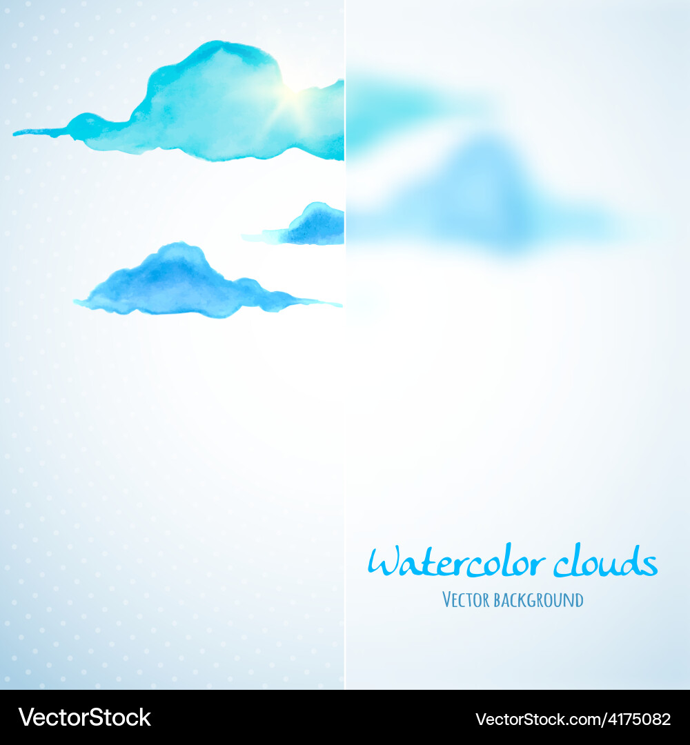 Watercolor Cloudscape Background vector image