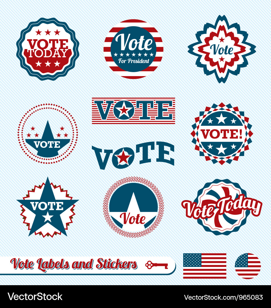 American Election Voting Labels vector image